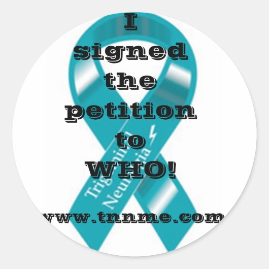 Ich unterschrieb die Petitionsaufkleber.. Runder Aufkleber (Vorderseite)