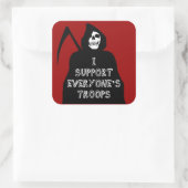 Ich unterstütze alle Truppen Quadratischer Aufkleber (Tasche)