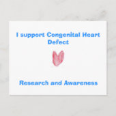 Ich unterstütze angeborene Herzfehler, Forschung u Postkarte (Vorderseite)