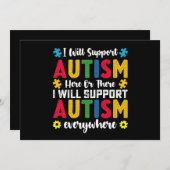 Ich unterstütze Autismus hier oder dort Autismus Einladung (Vorne/Hinten)