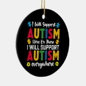 Ich unterstütze Autismus hier oder dort Autismus Keramik Ornament (Rechts)