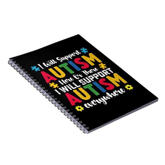 Ich unterstütze Autismus hier oder dort Autismus Notizblock (Rechte Seite)