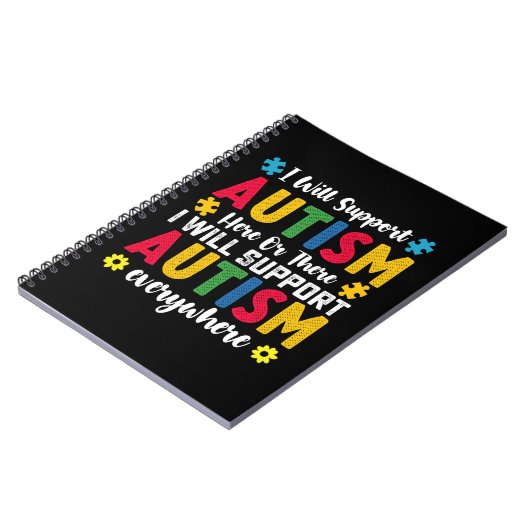 Ich unterstütze Autismus hier oder dort Autismus Notizblock (Linke Seite)