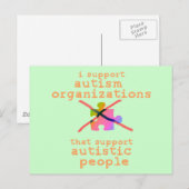 Ich unterstütze Autismus-Organisationen Postkarten (Vorne/Hinten)