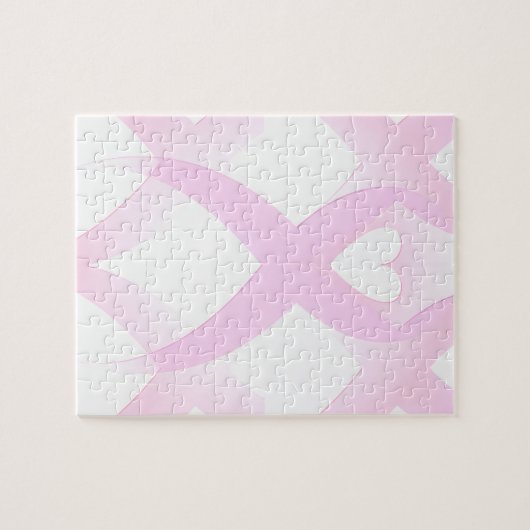 Ich unterstütze, Brustkrebs-Bewusstsein_ Puzzle (Horizontal)