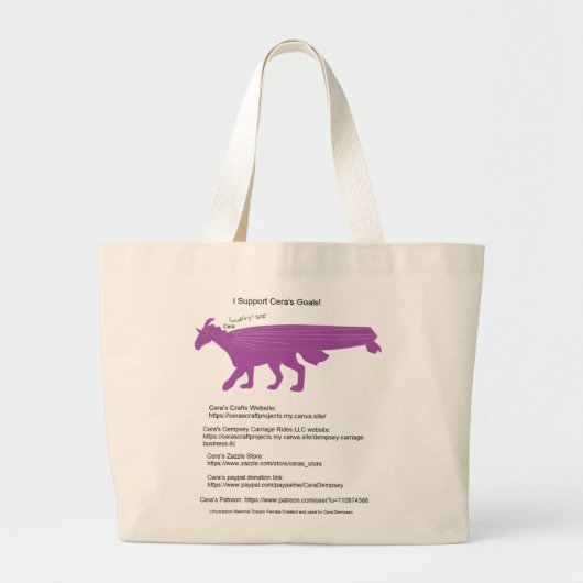 Ich unterstütze Ceras Zieltasche Jumbo Stoffbeutel (Vorne)