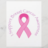 Ich unterstütze das Bewusstsein für Brustkrebs Flyer (Vorne)