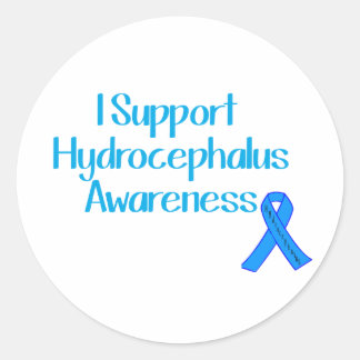 Ich unterstütze das Bewusstsein für Hydrocephalus Runder Aufkleber