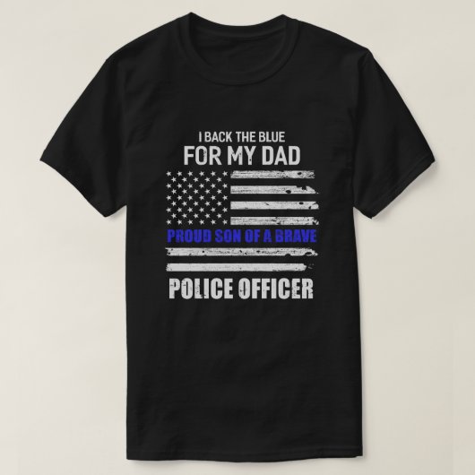 Ich unterstütze das Blau für mein Polizeiamt des V T-Shirt (Design vorne)