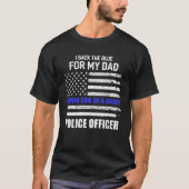 Ich unterstütze das Blau für mein Polizeiamt des V T-Shirt (Vorderseite)