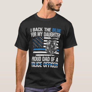 Ich unterstütze das Blau für meinen Tochter-Polize T-Shirt