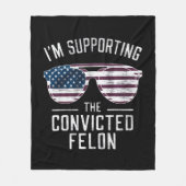 Ich unterstütze den verurteilten Felon Pro Trump 2 Fleecedecke (Vorderseite)