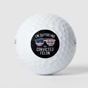 Ich unterstütze den verurteilten Felon Pro Trump 2 Golfball
