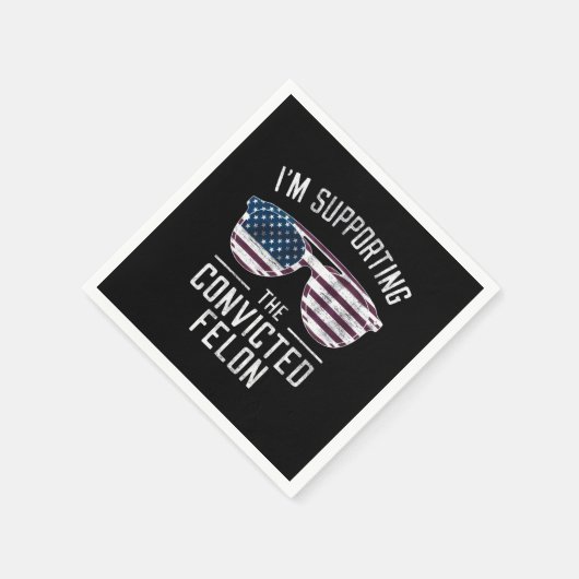 Ich unterstütze den verurteilten Felon Pro Trump 2 Serviette (Ecke)