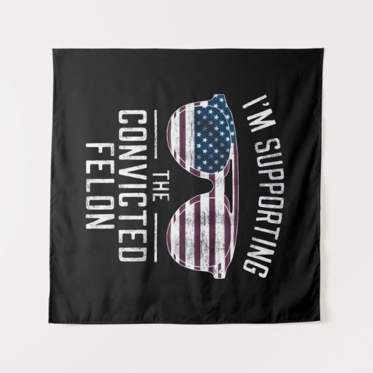 Ich unterstütze den verurteilten Felon Pro Trump 2 Wandteppich (Vorderseite (Horizontal))