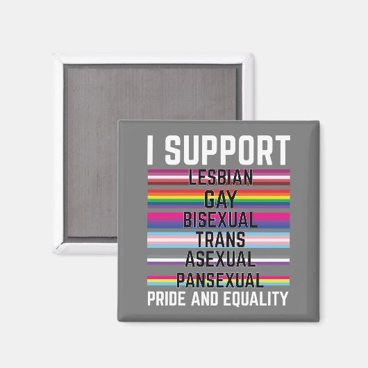 Ich unterstütze die asexuelle Schwulenschwule Magnet (Vorderseite/Rückseite)