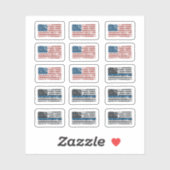 Ich unterstütze die blaue Thin Blue Line USA Flagg Aufkleber (Blatt)