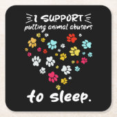 Ich unterstütze die Einstellung von Tiermissbrauch Rechteckiger Pappuntersetzer (Vorderseite)