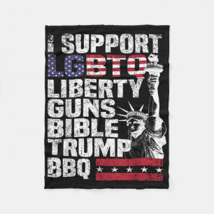 Ich unterstütze die Lgbtq Liberty Guns Bibel Trump Fleecedecke