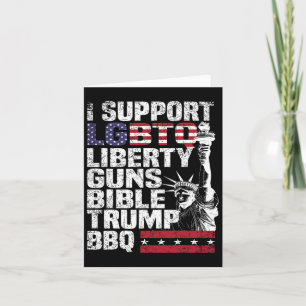 Ich unterstütze die Lgbtq Liberty Guns Bibel Trump Karte