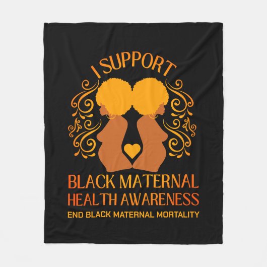 Ich unterstütze die Mama des SCHWARZEN GESUNDHEITS Fleecedecke (Vorderseite)
