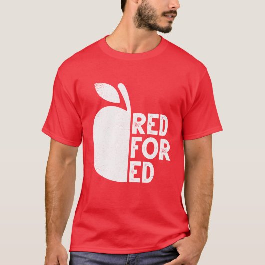 Ich unterstütze die öffentliche Bildung Red for Ed T-Shirt (Vorderseite)
