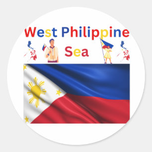 Ich unterstütze die Philippinen im westphilippinis Runder Aufkleber