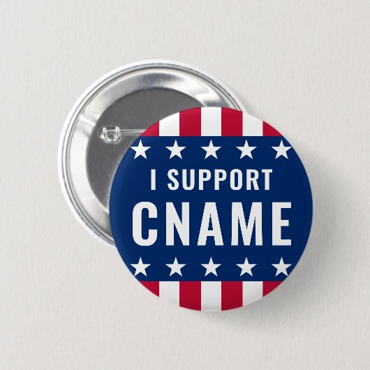 Ich unterstütze die politische Wahl eines Kandidat Button (Vorne & Hinten)