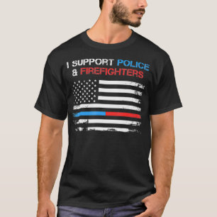 ICH UNTERSTÜTZE DIE POLIZEI UND DIE BLAUEN UND ROT T-Shirt