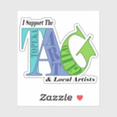 Ich unterstütze die Topeka Art Guild Aufkleber (Blatt)