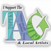 Ich unterstütze die Topeka Art Guild Aufkleber (Vorderseite)