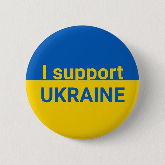 Ich unterstütze die Ukraine einfach Button (Vorderseite)
