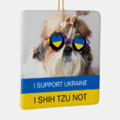 Ich unterstütze die Ukraine I Shih Tzu Not Heart F Keramikornament (Rechts)