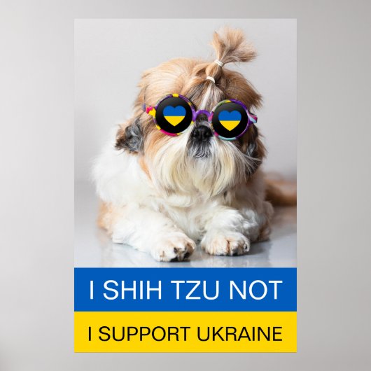 Ich unterstütze die Ukraine I Shih Tzu Not Heart F Poster (Vorne)
