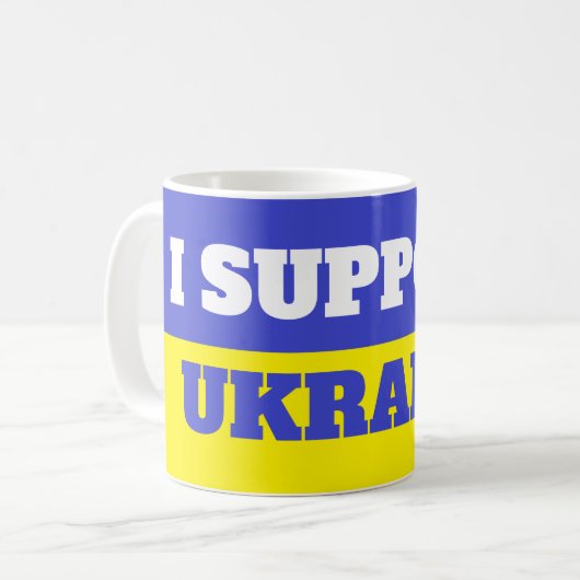 Ich unterstütze die Ukraine-Kaffee-Tasse Kaffeetasse (Vorderseite Links)