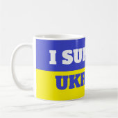 Ich unterstütze die Ukraine-Kaffee-Tasse Kaffeetasse (Links)