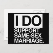 ICH UNTERSTÜTZE DIESELBE SEXE-EHE POSTKARTE (Vorne/Hinten)