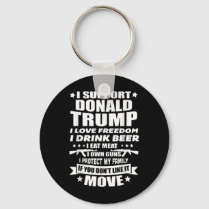 Ich unterstütze Donald Trump I Liebe Freedom I Dri Schlüsselanhänger