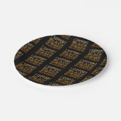 Ich unterstütze ein Unternehmen in schwarzem Eigen Pappteller (Schrägansicht)