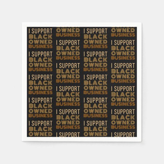 Ich unterstütze ein Unternehmen in schwarzem Eigen Serviette (Vorderseite)