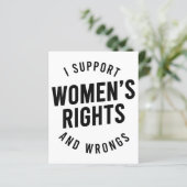 Ich unterstütze Frauenrechte und -fehler (Stehend Vorderseite)