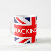Ich unterstütze Großbritannien auf britischer Flag Kaffeetasse (Vorderseite Links)