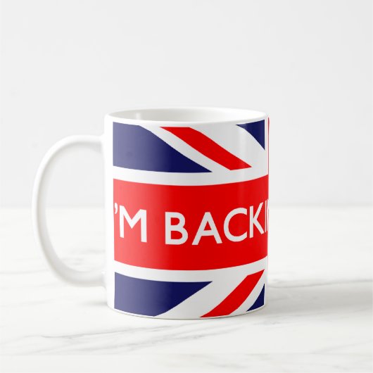 Ich unterstütze Großbritannien auf britischer Flag Kaffeetasse (Links)