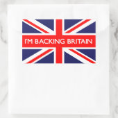 Ich unterstütze Großbritannien auf britischer Flag Rechteckiger Aufkleber (Tasche)