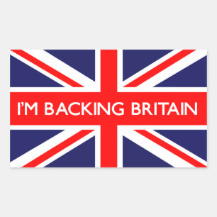 Ich unterstütze Großbritannien auf britischer Flag Rechteckiger Aufkleber
