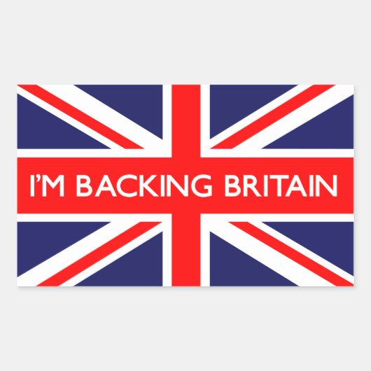Ich unterstütze Großbritannien auf britischer Flag Rechteckiger Aufkleber (Vorderseite)