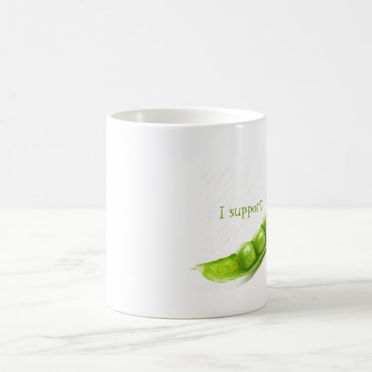 Ich unterstütze grüne Erbsen Kaffeetasse (Mittel)