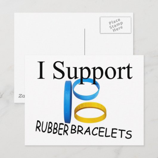 Ich unterstütze Gummibänder Postkarte (Vorne/Hinten)