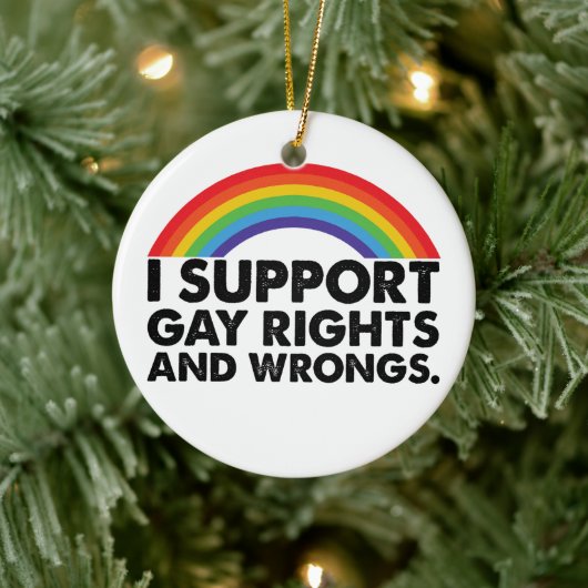 Ich unterstütze homosexuelle Rechte und Homosexuel Keramik Ornament (Baum)