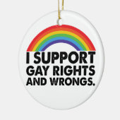 Ich unterstütze homosexuelle Rechte und Homosexuel Keramik Ornament (Links)